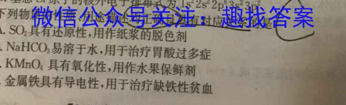 b安徽省2023~2024九年级阶段诊断 R-PGZX F-AH(一)化学