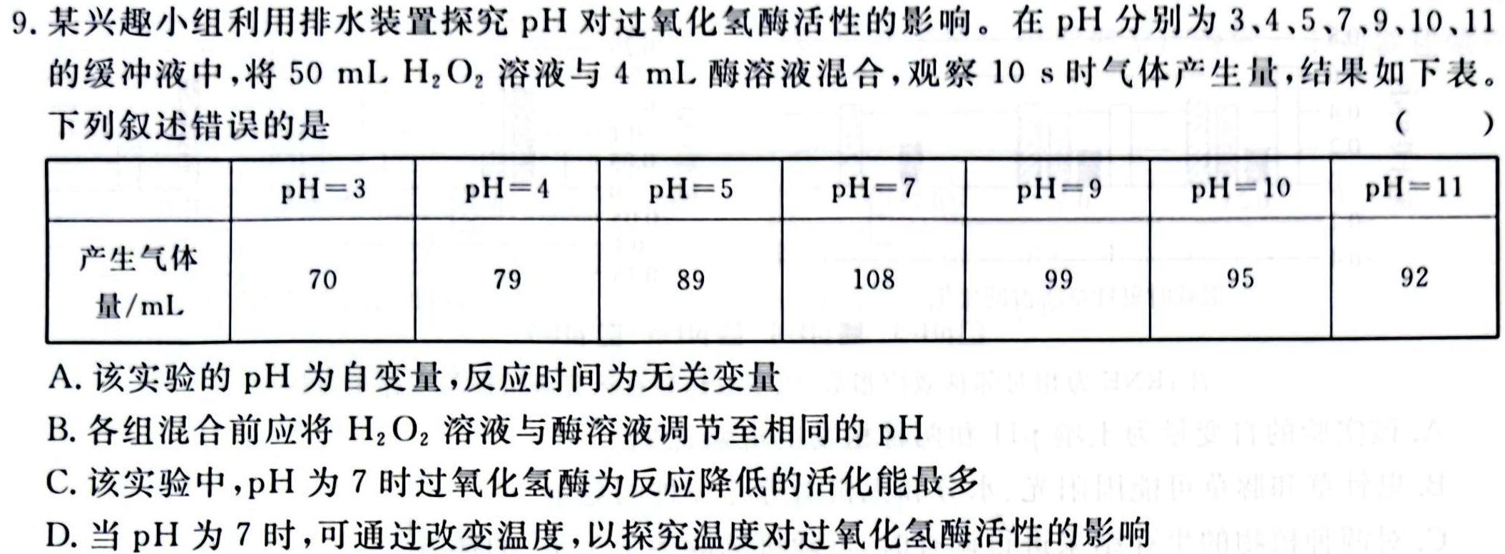 黑龙江省齐齐哈尔市2023-2024学年度上学期龙西北高中名校联盟高三9月月考生物