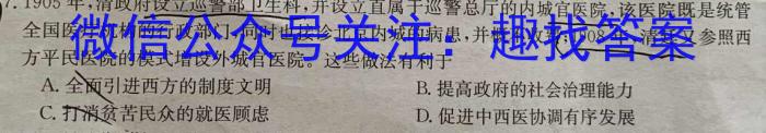 山东省济南市市中区2024届九年级学业质量调研历史