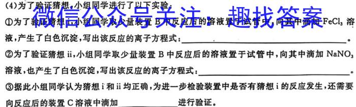 1陕西省2023-2024学年度九年级第一学期阶段性学习效果评估（二）化学