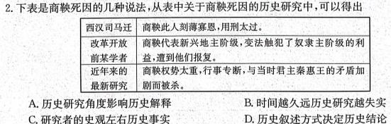 河南省2023-2024学年度高二年级阶段性检测(一)历史