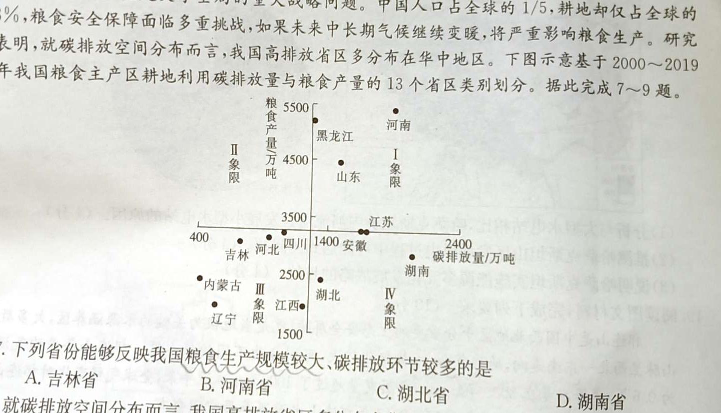 哈尔滨市第九中学2023-2024学年度高二上学期9月份考试政治y