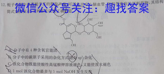 q九师联盟 2024届高三9月质量检测巩固卷(新教材-L)G)化学