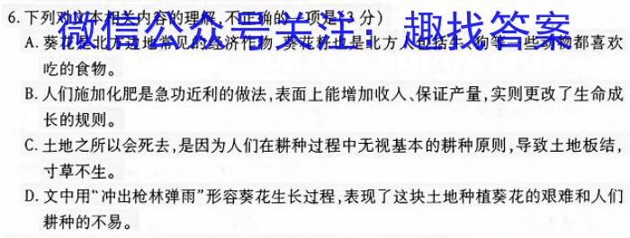 [今日更新]［陕西大联考］陕西省2025届高二年级上学期10月联考语文