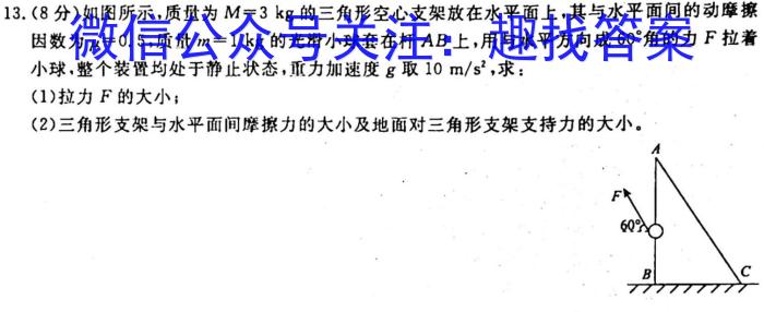 九师联盟 2023~2024学年高三核心模拟卷(上)·(二)2l物理