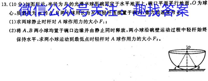 河南省24届高三年级TOP二十名校调研考试三[243065D]物理`