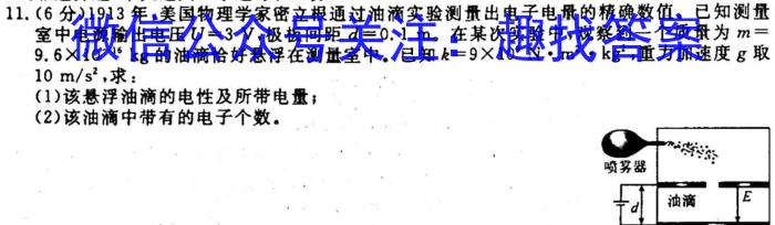 江西省2024届九年级第一次阶段适应性评估q物理