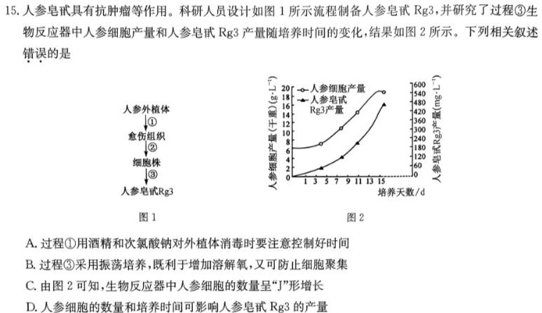 金科大联考2023~2024学年度高三年级10月质量检测(24045C)生物