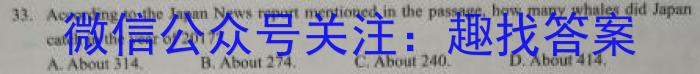 陕西省2023-2024学年七年级教学素养测评（一）A【1LR】英语