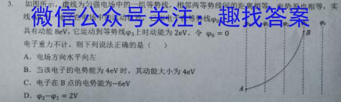 湖南省2023-2024学年度高三一轮复习摸底测试卷（一）l物理