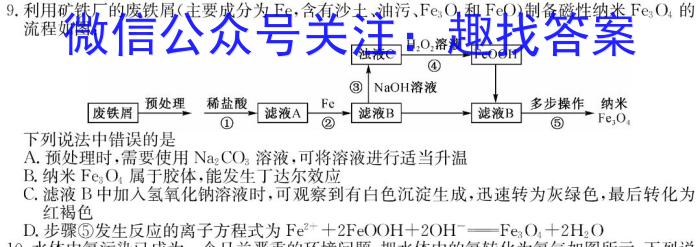 j九师联盟·2023~2024学年高三核心模拟卷(上)(三)3新高考化学