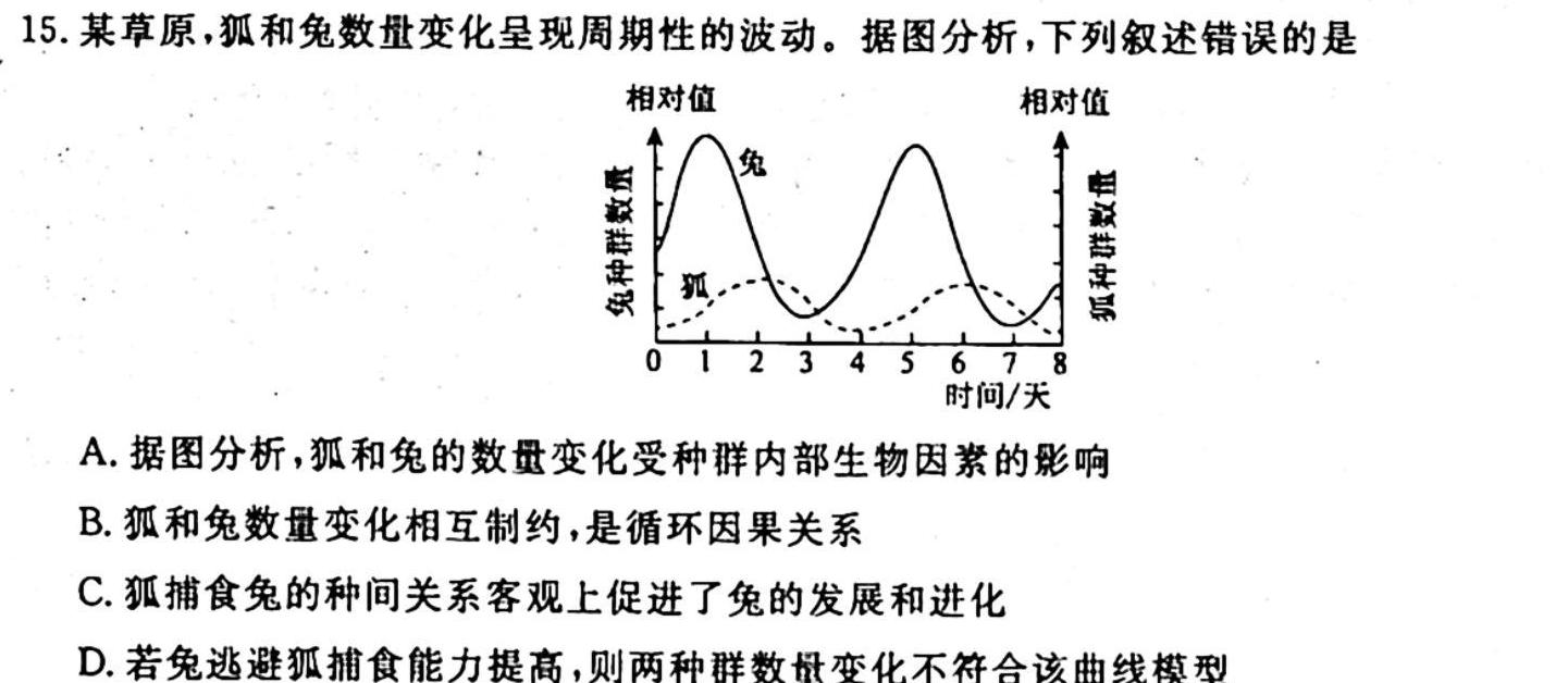 炎德英才大联考2025届高二年级10月联考生物