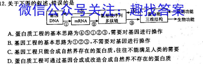 山西省2023年高二年级上学期9月联考生物试卷答案