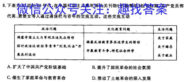 安徽省2023-2024学年八年级上学期10月调研考试政治s