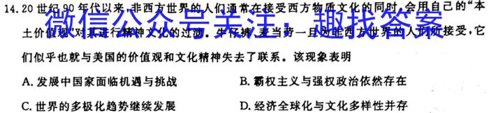 陕西省2024届高三阶段性检测（三）24156C历史试卷
