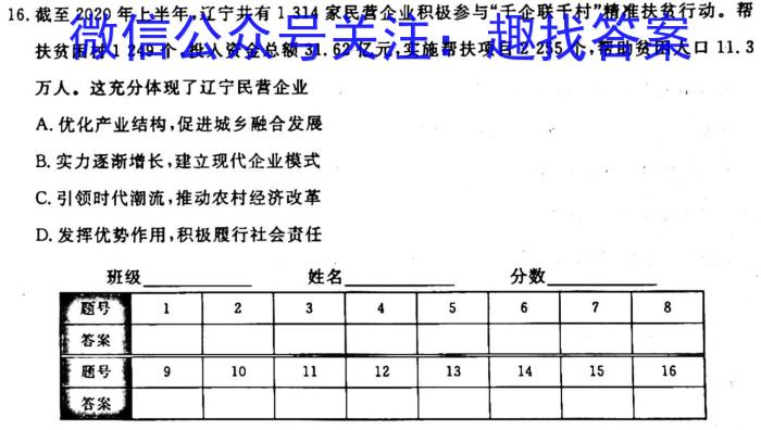 学科网2024届高三11月大联考(新课标卷)历史试卷