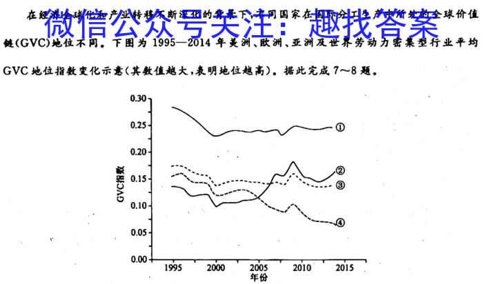 陕西省2024春季八年级期末素养测评卷 A卷基础卷地理试卷答案