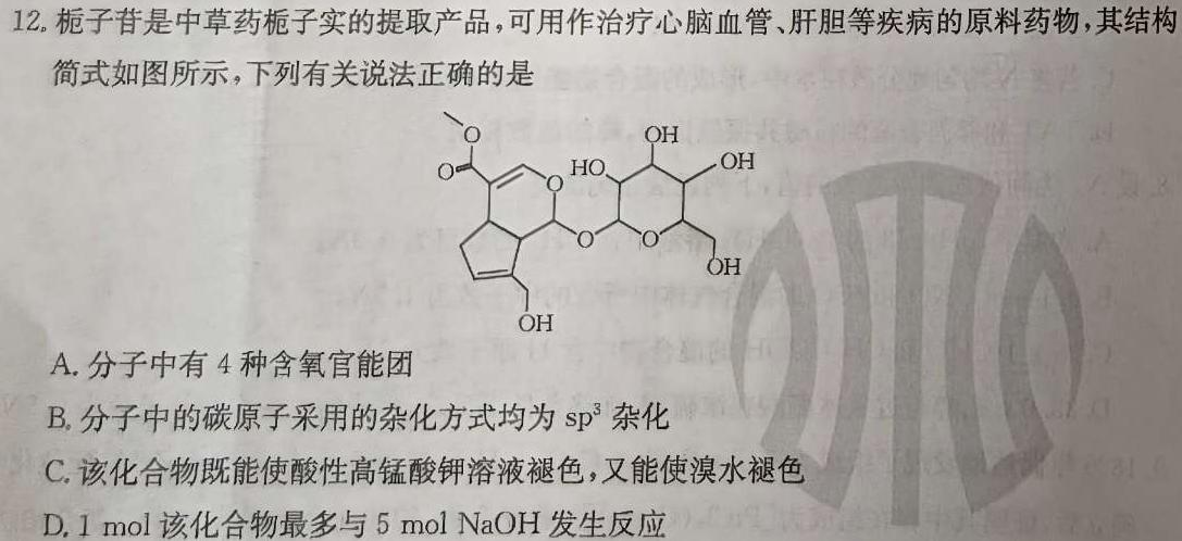 1学科网 2024届高三11月大联考(新高考7省联考)(新教材)化学试卷答案