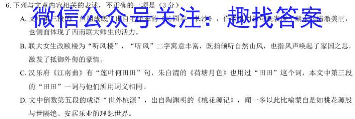 安徽省2023-2024学年度九年级自主测试（10.7）/语文