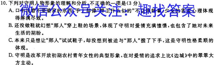 青桐鸣 河南省2024届普通高等学校招生全国统一考试 青桐鸣高三联考(10月)/语文