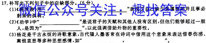 江西省南昌市2023-2024学年度七年级（初一）第一学期期中测试卷语文