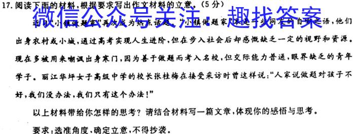 2024届普通高等学校招生统一考试青桐鸣高三11月大联考/语文