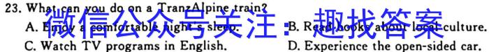 天一大联考 甘肃省2024届高三10月联考英语