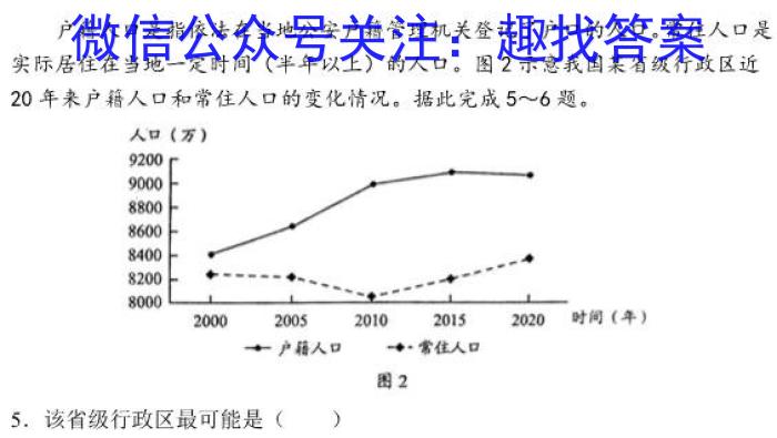 广东省揭阳市2023-2024学年度高中一年级教学质量测试（期末）地理试卷答案