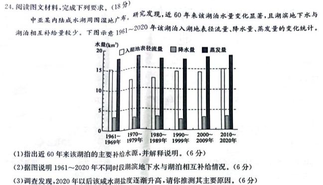 2023学年第二学期杭州市高一年级教学质量检测地理试卷答案。