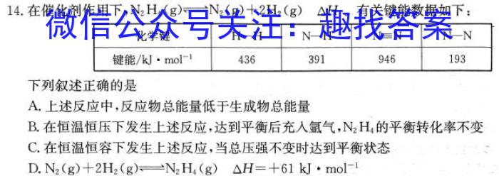 【精品】河北省2024届高三大数据应用调研联合测评（I）化学