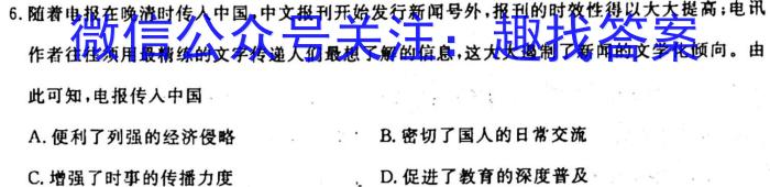 河南省2023-2024学年度九年级大联考阶段评估卷（一）历史