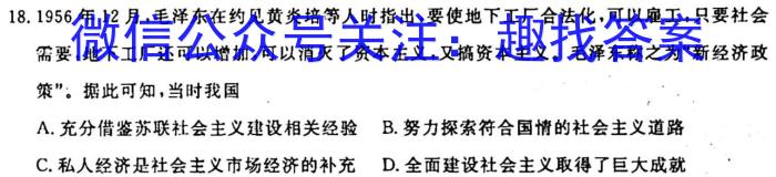 九师联盟2023-2024学年高三10月质量检测（L）历史试卷