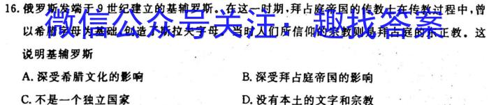 江西省2024届九年级初中目标考点测评（十一）&政治