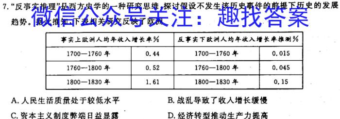 湖北省2023-2024学年上学期高三年级十月联考历史