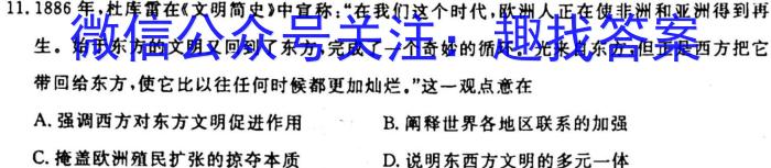 2024年普通高等学校统一模拟招生考试新未来10月联考（高三）历史试卷