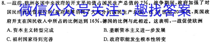 安徽省2023-2024学年耀正优+高二名校阶段检测联考(24004B)历史