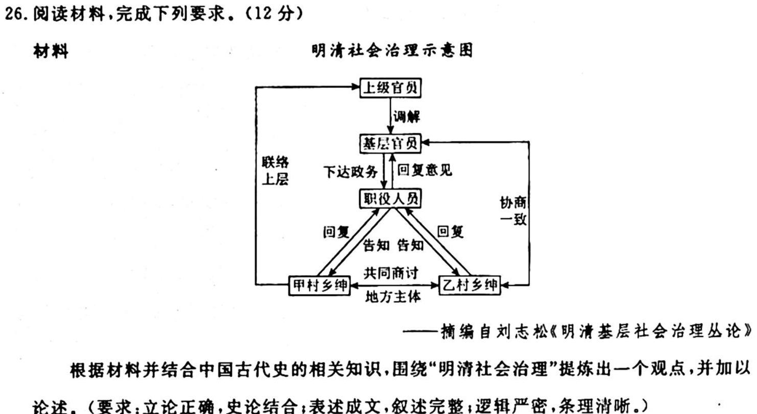 安徽第一卷·2023-2024学年安徽省七年级教学质量检测(一)历史