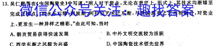 安徽省芜湖市2024届九年级阶段检测调研（一）历史试卷