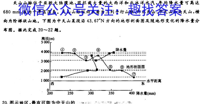 2024年陕西省初中学业水平考试(SX5)地理试卷答案