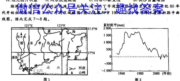 [今日更新]渭南高新区2024年初中学业水平模拟考试(三)地理h