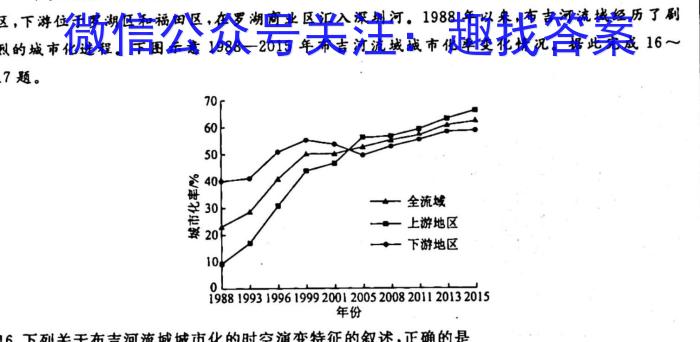 京师测评2024安徽省高三质量联合检测试卷(5.5)地理试卷答案