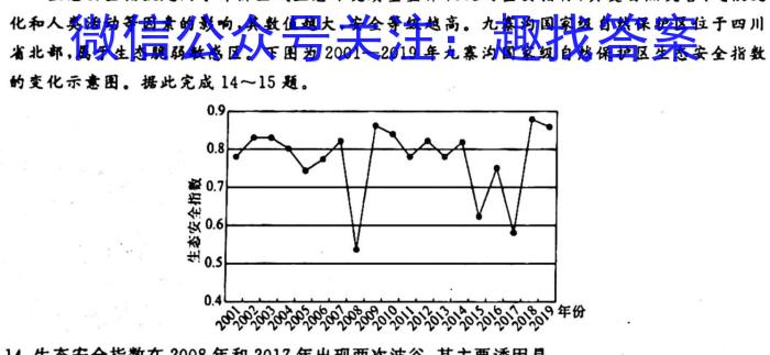 2024届沧州市普通高中高三总复习质量监测(4月)地理试卷答案