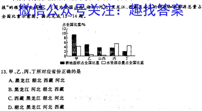 晋文源 2024年山西中考模拟百校联考试卷(二)2地理试卷答案