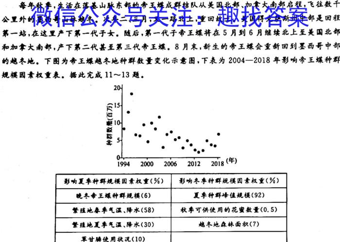 南通市2025届高三九月份调研考试地理试卷答案