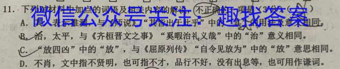 江西省2024届九年级第二次阶段适应性评估 R-PGZX A-JX语文