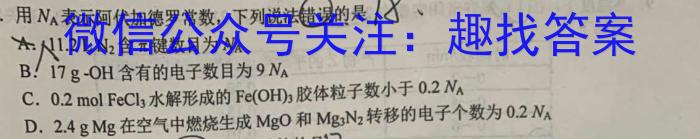 1河南省新乡市2024届高三年级上学期10月联考化学