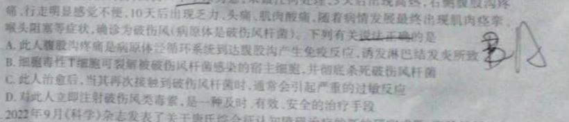 2024届四川省高三10月联考(⇨⇦)生物试卷答案