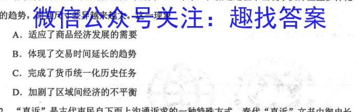 [今日更新]安徽省2023-2024学年高二年级名校阶段检测联考（24004B）历史