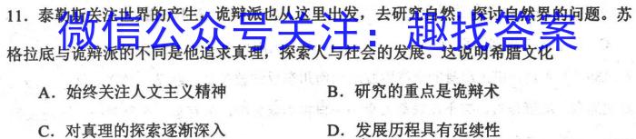 五市十校教研教改共同体/湖湘名校教育联合体·2024届高三10月大联考历史