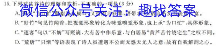 衡水金卷先享题2023-2024学年度高三一轮复习摸底测试卷摸底卷(辽宁专版)二语文